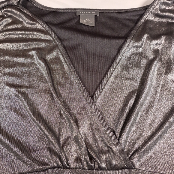 Ann Taylor Black Textured Top - Picture 2 of 4